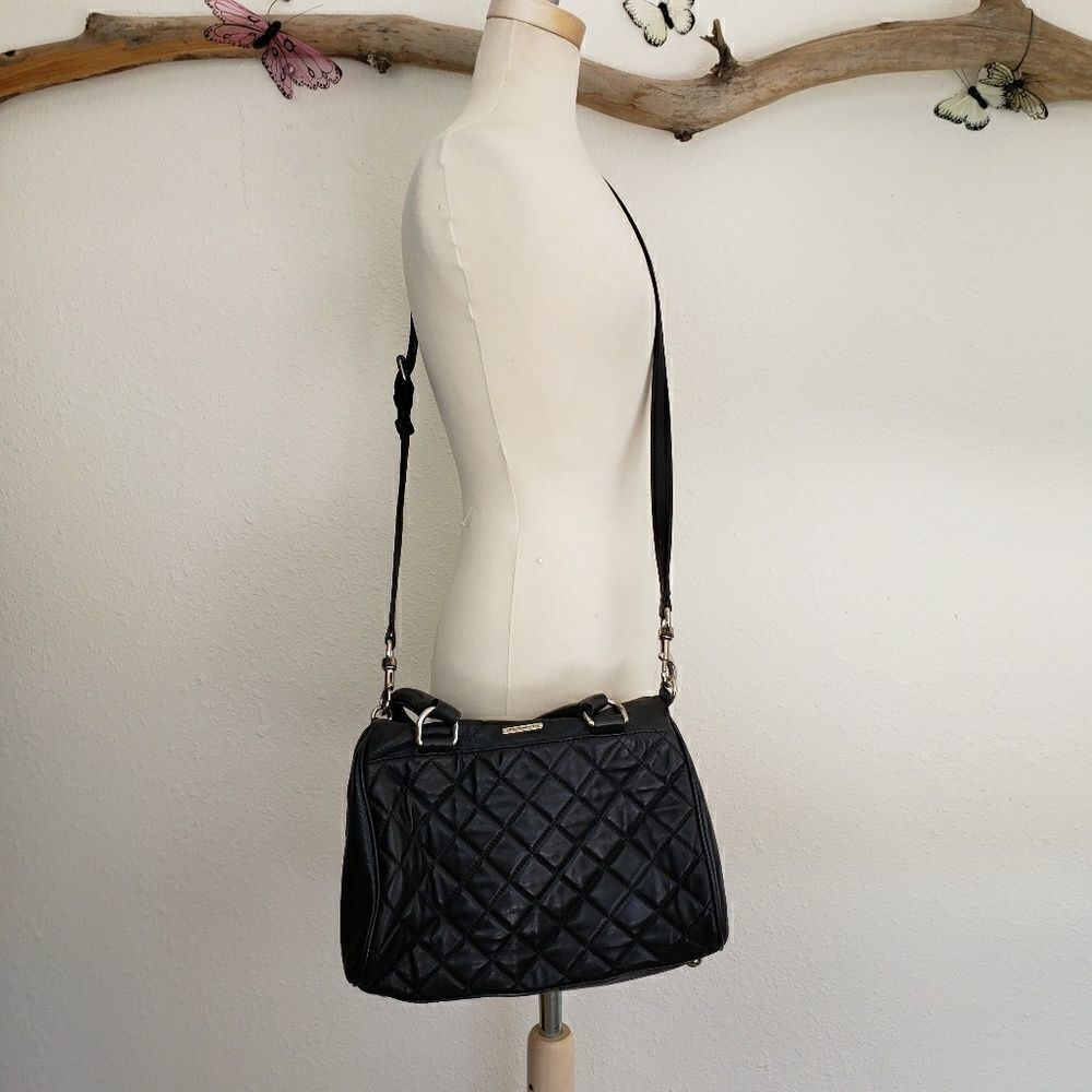 Rebecca minkoff quilted black leather satchel - Picture 4 of 8